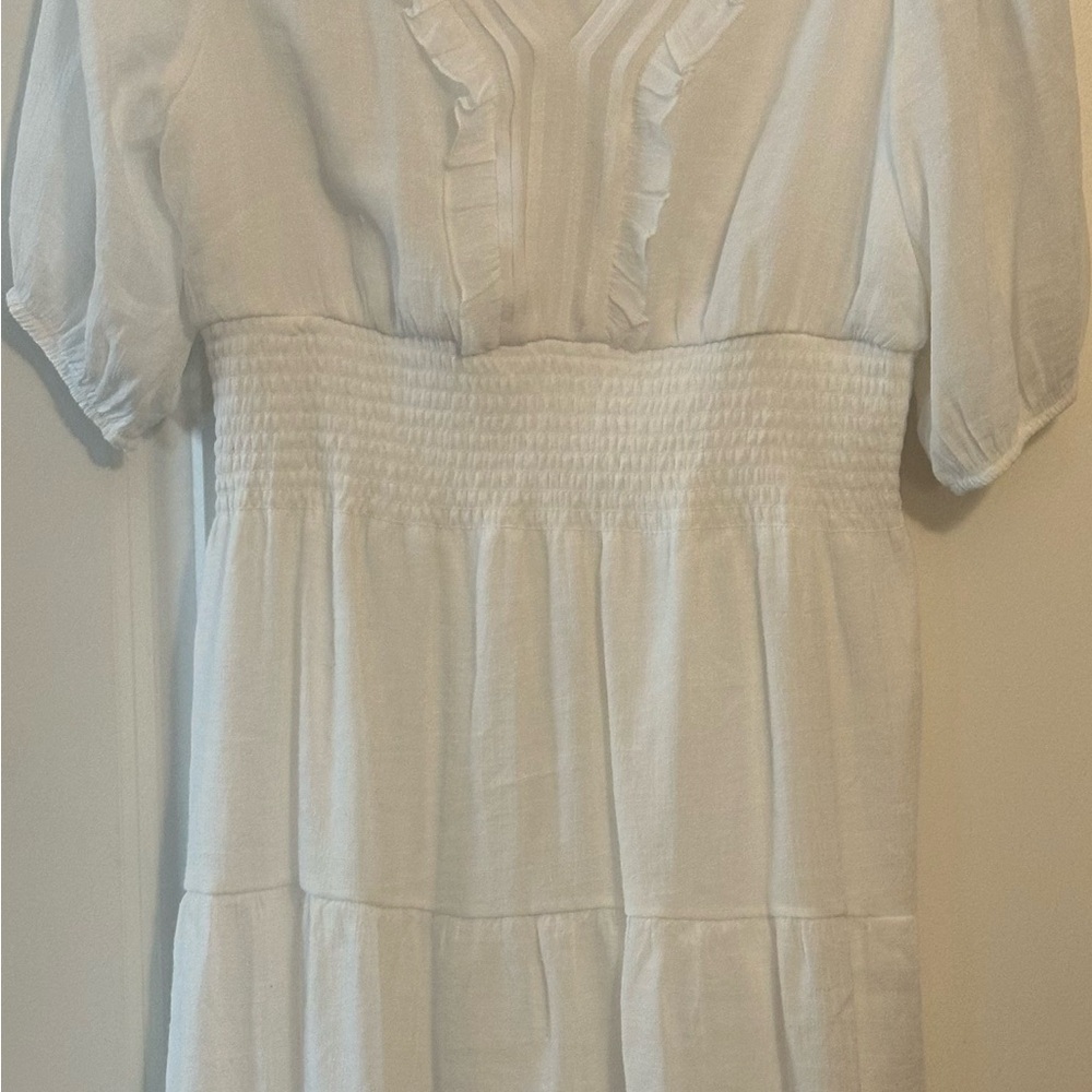 White Ruffled LadiesDress - Picture 3 of 4
